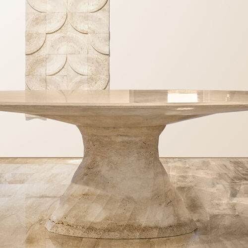 tavolo moderno in marmo beige di lusso